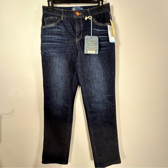 Democracy Pants - Democracy Women's Ab Solution Slimming Dark Blue Denim Skinny Pants Size 6 NWT